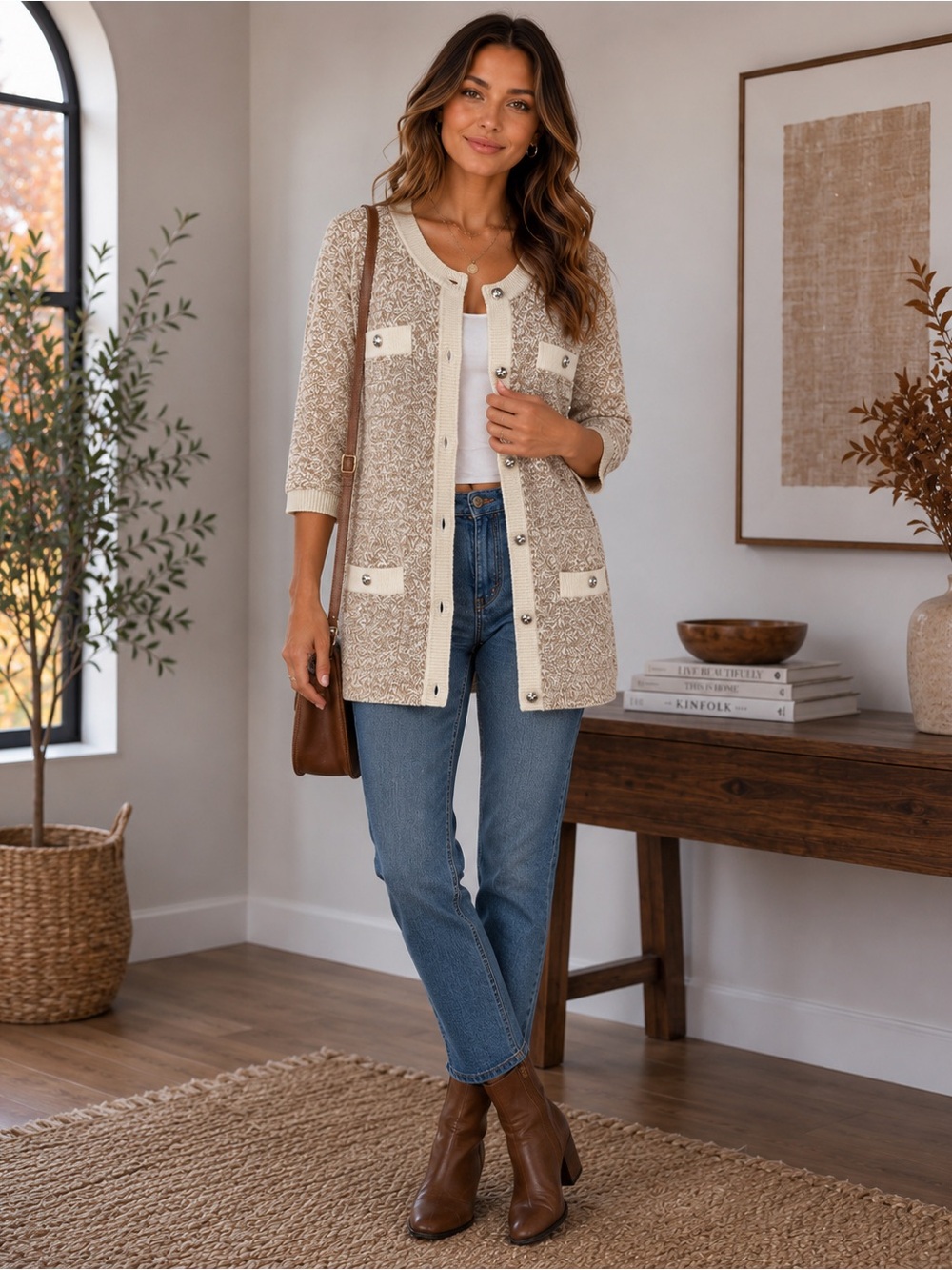 J.Jill 2X 100% Cotton Marled Cardigan Sweater Jacket NWOT - Picture 1 of 12